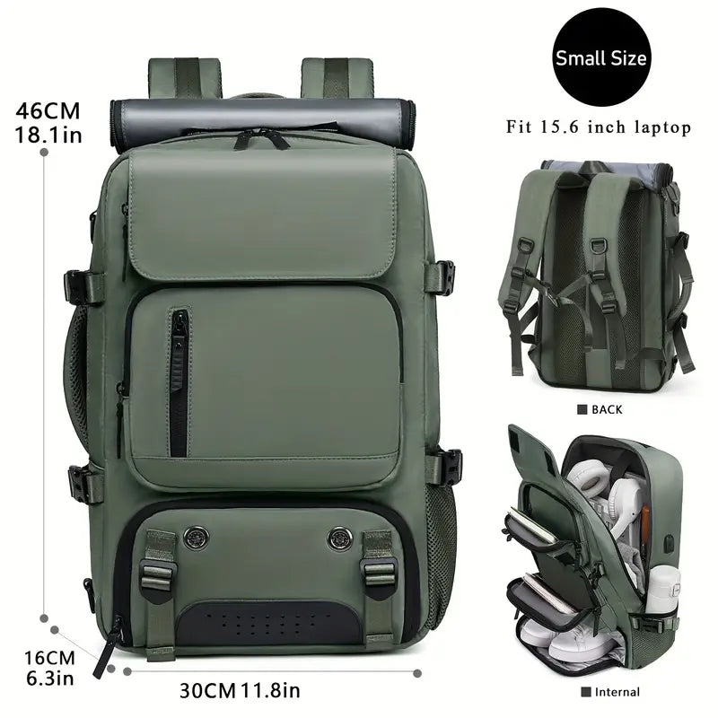 🎒 43.94cm Large Capacity Hiking Backpack – Unisex Travel Bag with USB Charging Port, Padded Straps & Multi-Use Design for Work, Gym, and Getaways 🌍🧳