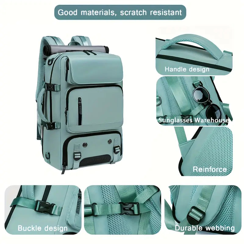🎒 43.94cm Large Capacity Hiking Backpack – Unisex Travel Bag with USB Charging Port, Padded Straps & Multi-Use Design for Work, Gym, and Getaways 🌍🧳