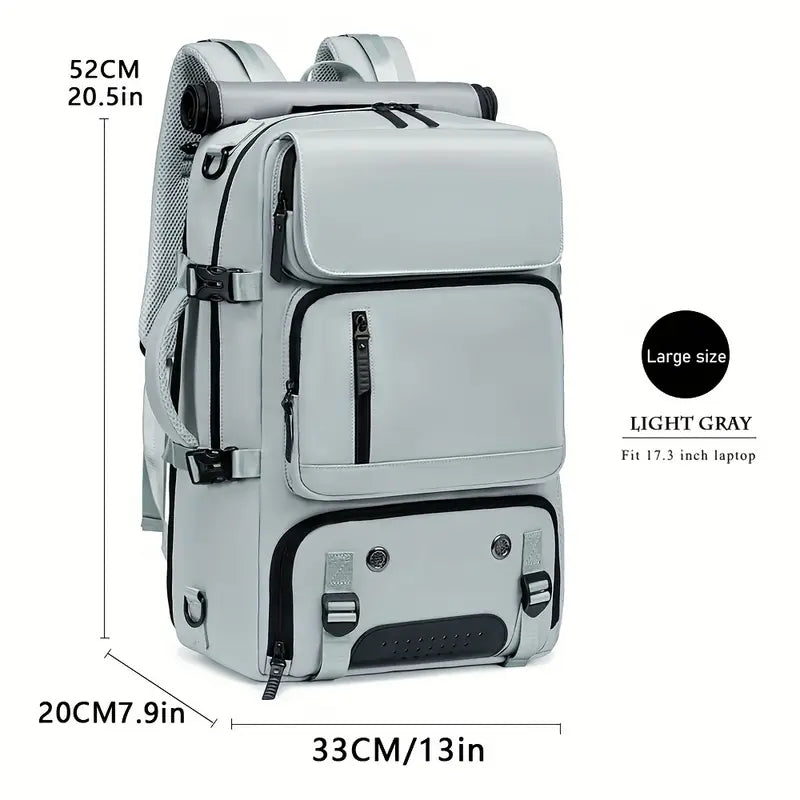 🎒 43.94cm Large Capacity Hiking Backpack – Unisex Travel Bag with USB Charging Port, Padded Straps & Multi-Use Design for Work, Gym, and Getaways 🌍🧳