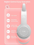 🐾🎧 Cute Cat Ear Wireless Bluetooth Headphones with LED Flash Light – Perfect Gift for Music & Style Lovers! 💖✨