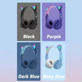🐾🎧 Cute Cat Ear Wireless Bluetooth Headphones with LED Flash Light – Perfect Gift for Music & Style Lovers! 💖✨